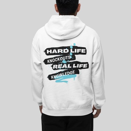 White "Hard Life" Hoodie
